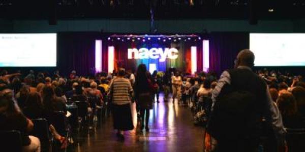 Attendees walking into opening session at an NAEYC conference