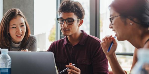 Adults engaging in learning