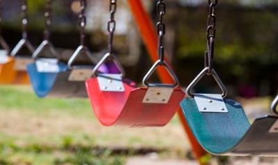 a swingset at a playground