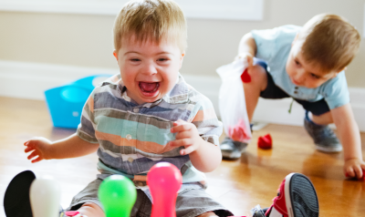 toddlers playing with toys