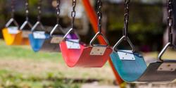 a swingset at a playground