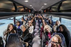 PPF participants on the shuttle to the hill