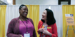 naeyc ceo michelle kang with a naeyc member