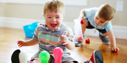 toddlers playing with toys