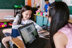 a child using a laptop